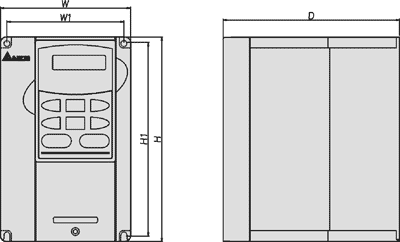 Размеры  VFD-F